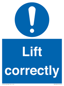 Lift correctly sign